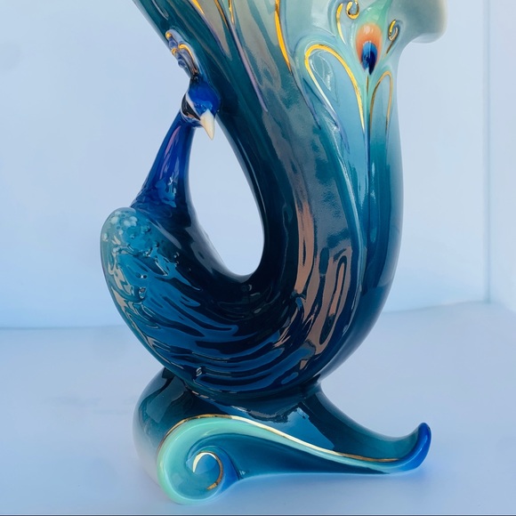 kathy ireland Accents Vintage Franz Porcelain Peacock Splendor Vase
